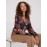 Printed Crossover Top With Ruched Details