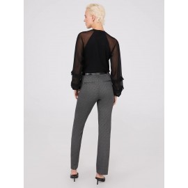 Straight Leg Bootcut Pants With Faux Leather Belt