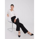 Wide-Leg Long Length Pleated Pants