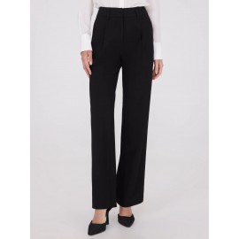 Wide-Leg Long Length Pleated Pants