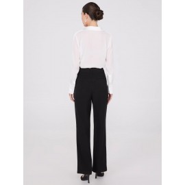 Wide-Leg Long Length Pleated Pants