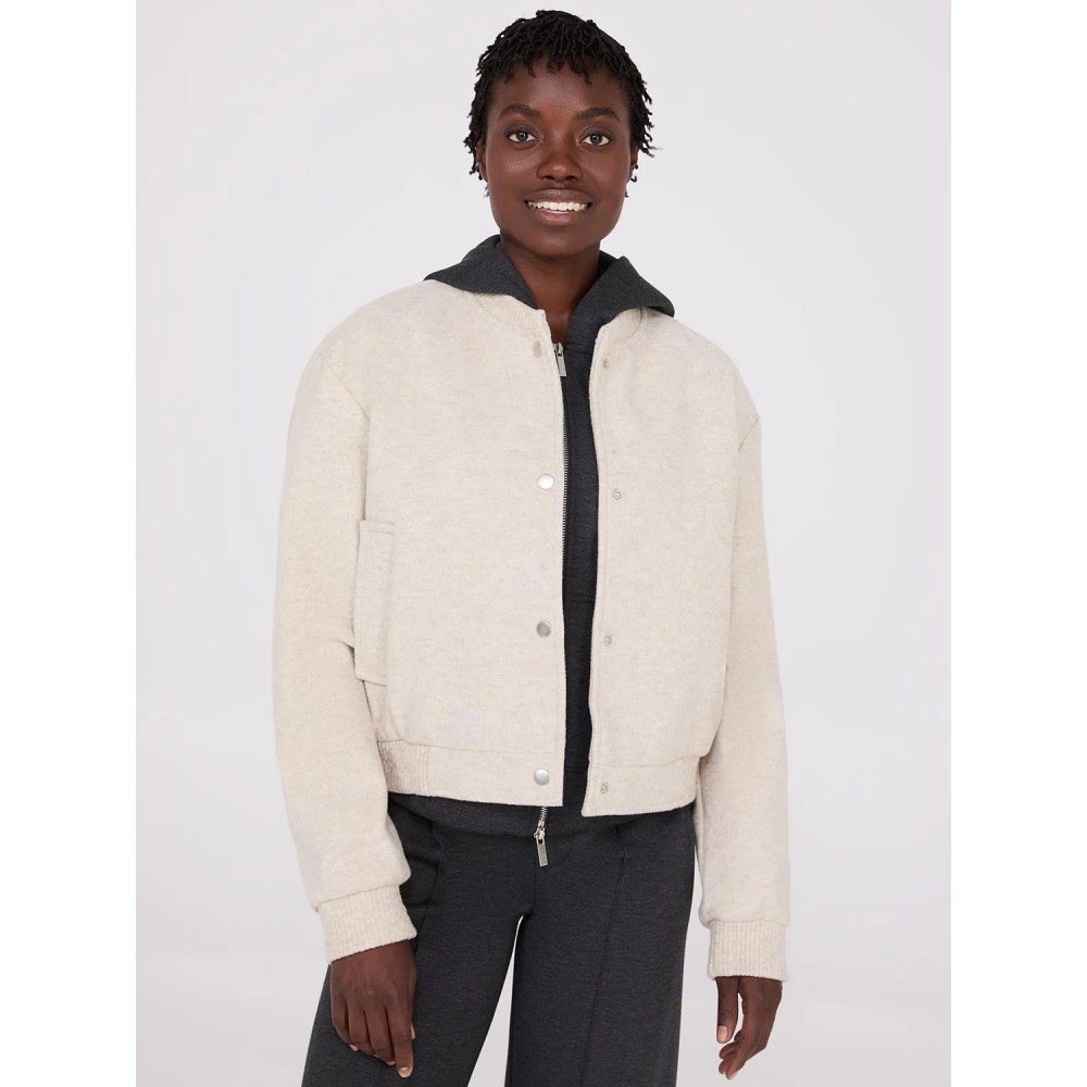 Button-Front Bomber Jacket