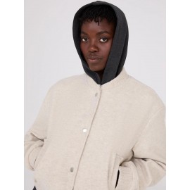 Button-Front Bomber Jacket