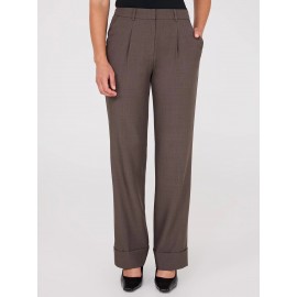 Pleated Wide-Leg Long Length Pants With Cuff