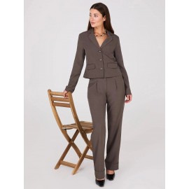 Pleated Wide-Leg Long Length Pants With Cuff