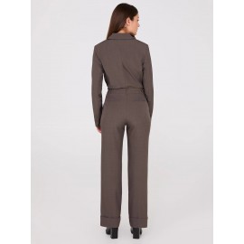 Pleated Wide-Leg Long Length Pants With Cuff