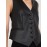 Faux Leather Button-Front Vest