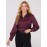 Dot Print Satin Volume Sleeve Button-Front Blouse