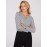 Chain Keyhole Printed Long Sleeve Top