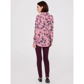 Floral Print Chiffon Button-Front Blouse