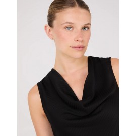 Sleeveless Textured Cowl Neck Top