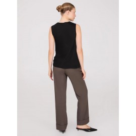 Sleeveless Textured Cowl Neck Top