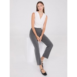 Sleeveless Textured Cowl Neck Top