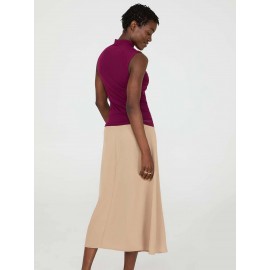 Sleeveless Mock Neck Mesh Top