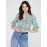 Floral Print 3/4 Ruffle Sleeve Tunic Blouse