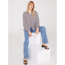 Printed Chiffon Button-Front Blouse