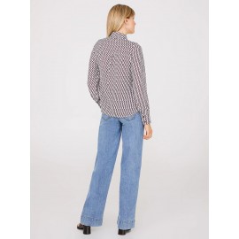 Printed Chiffon Button-Front Blouse