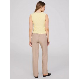 Sleeveless Crossover Front Eyelet Top