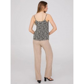 Animal Print Mesh V-Neck Tank Top