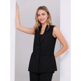 Sleeveless 2-Button Blazer