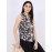 Sleeveless Animal Print Button-Front Blouse