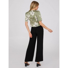 Floral Print Ruched Blouse