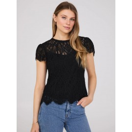 Sweetheart Neckline Top With Scallop Details