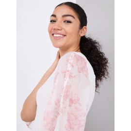 Chiffon Flutter Sleeve Top With Button Details