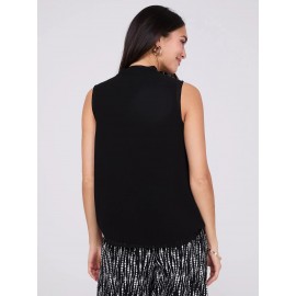 Sleeveless Chiffon Blouse with Blouson Wrap