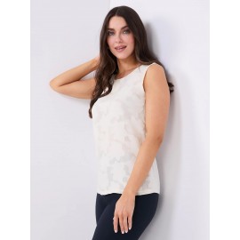 Sleeveless Floral Burnout Chiffon Top