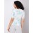 Floral Print Eyelet Top With Ruched Sleeves