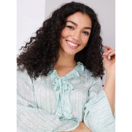 Floral Print Ruffle V-Neck Popover Blouse