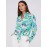 Printed Button-Front Blouse With Tie Front