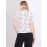 Chain Print Button-Front Short Sleeve Blouse