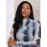 Printed Mesh Mock Neck Top
