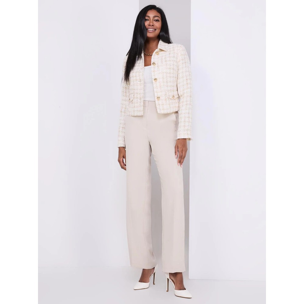 Wide Leg Pull-On Trousers