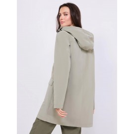 High Collar Hooded Rain Jacket