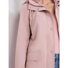 High Collar Hooded Rain Jacket