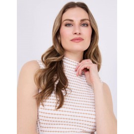 Textured Sleeveless Mock Neck Top
