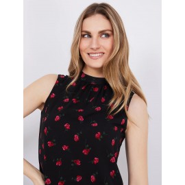 Printed Sleeveless Chiffon Blouse