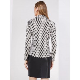 Print Button-Front Blouse