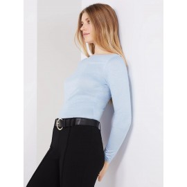 Glitter Jersey Boat Neck Top
