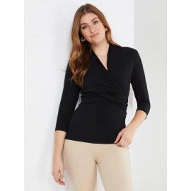 3/4 Sleeve Crossover Top
