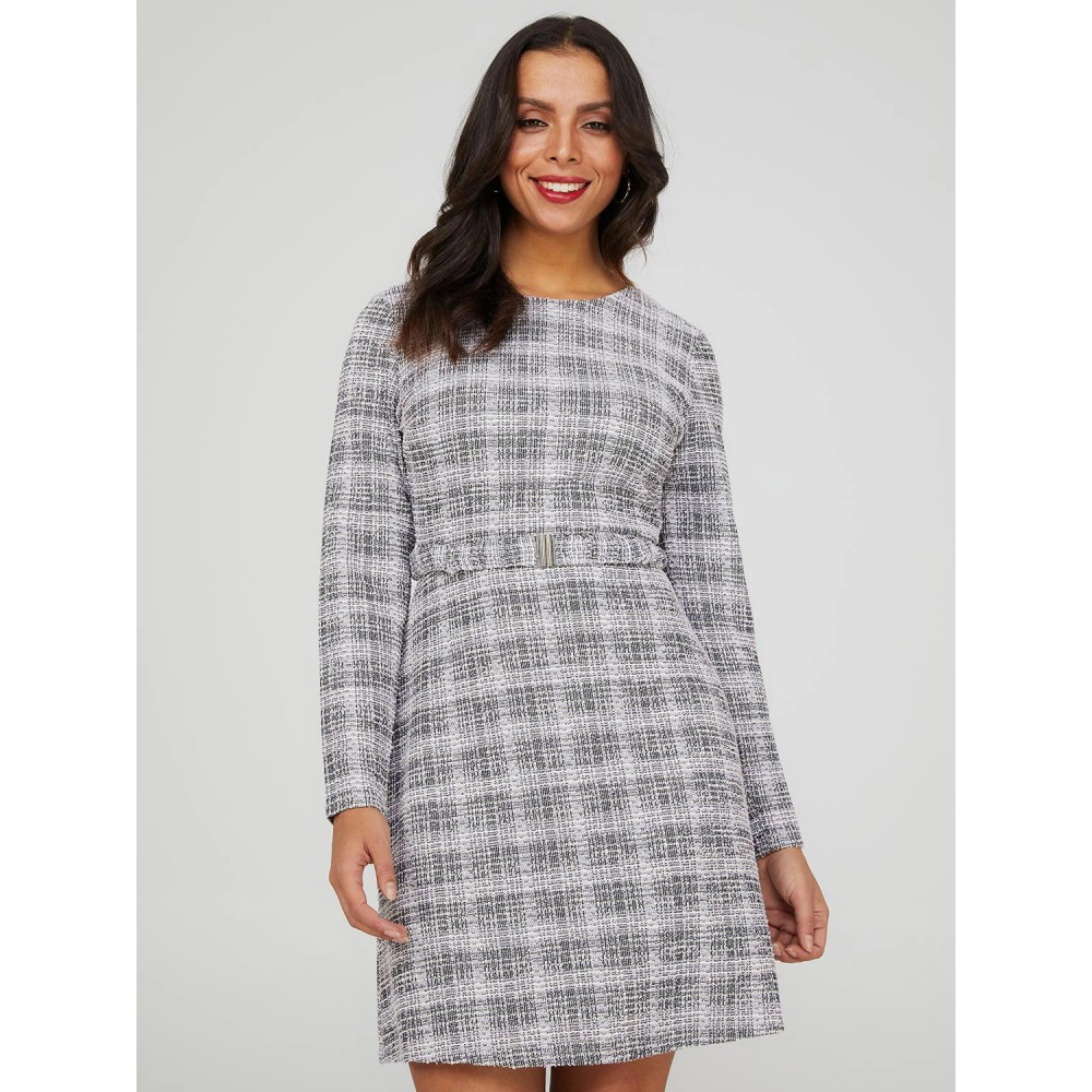 Metallic Boucle Fit & Flare Mini Dress