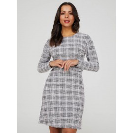 Metallic Boucle Fit & Flare Mini Dress