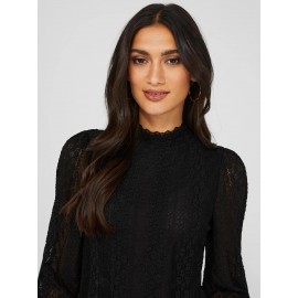 Long Balloon Sleeve Lace Top
