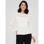 Long Balloon Sleeve Crew Neck Top