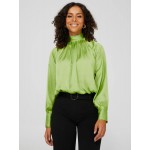 Satin High Neck Blouse