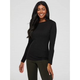 Boat Neck Ribbed Top