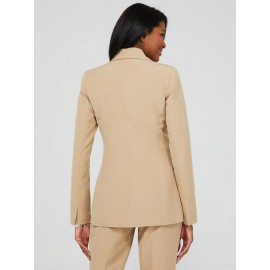 One-Button Long Sleeve Blazer With Pockets